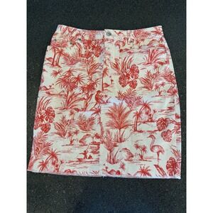 J.‎ McLaughlin Skirt 4 Richmond Heron Denim Tropic Resort Stretch Boho $168